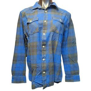 Urban Pipeline Men's Blue/Gray Long Sleeve Plaid Button Down Shirt Medium